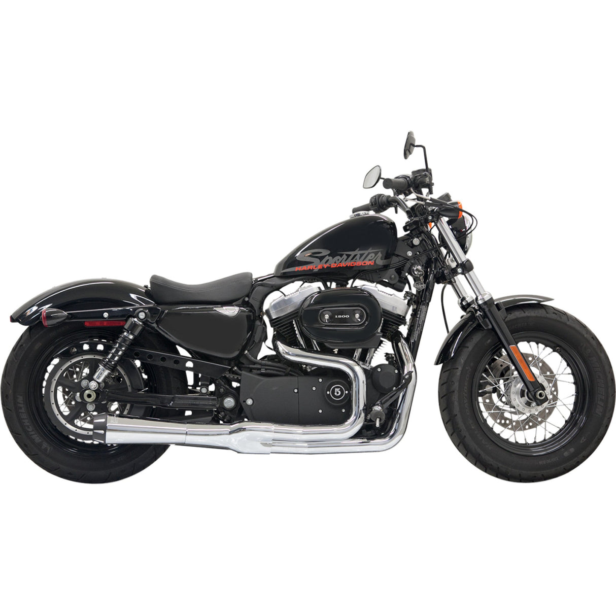 Bassani Xhaust Road Rage II Mega Power 2-Into-1 Exhaust System - 1X22R For Harley Sportster 2004-2013
