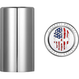 FIGURATI DESIGNS 3550-0341 FD24-DC-2545-SS Docking Covers red/white/blue american flag skull - long - silver