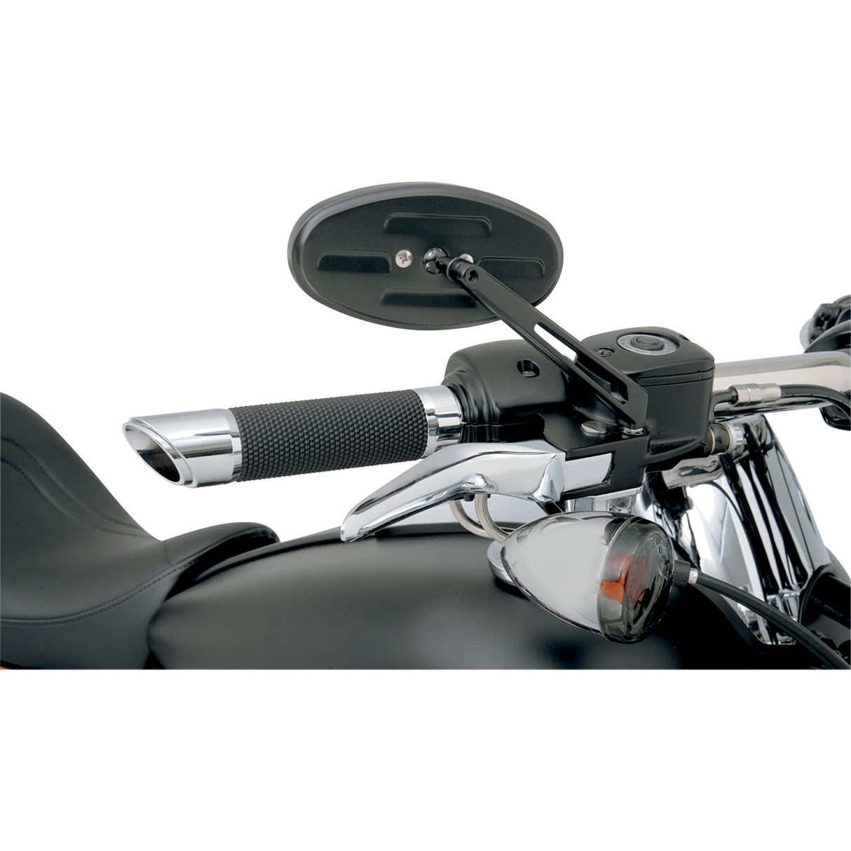 Drag Specialties Stealth II Mirror Side View Oval Black For Harley Motorcycles 2022-2026