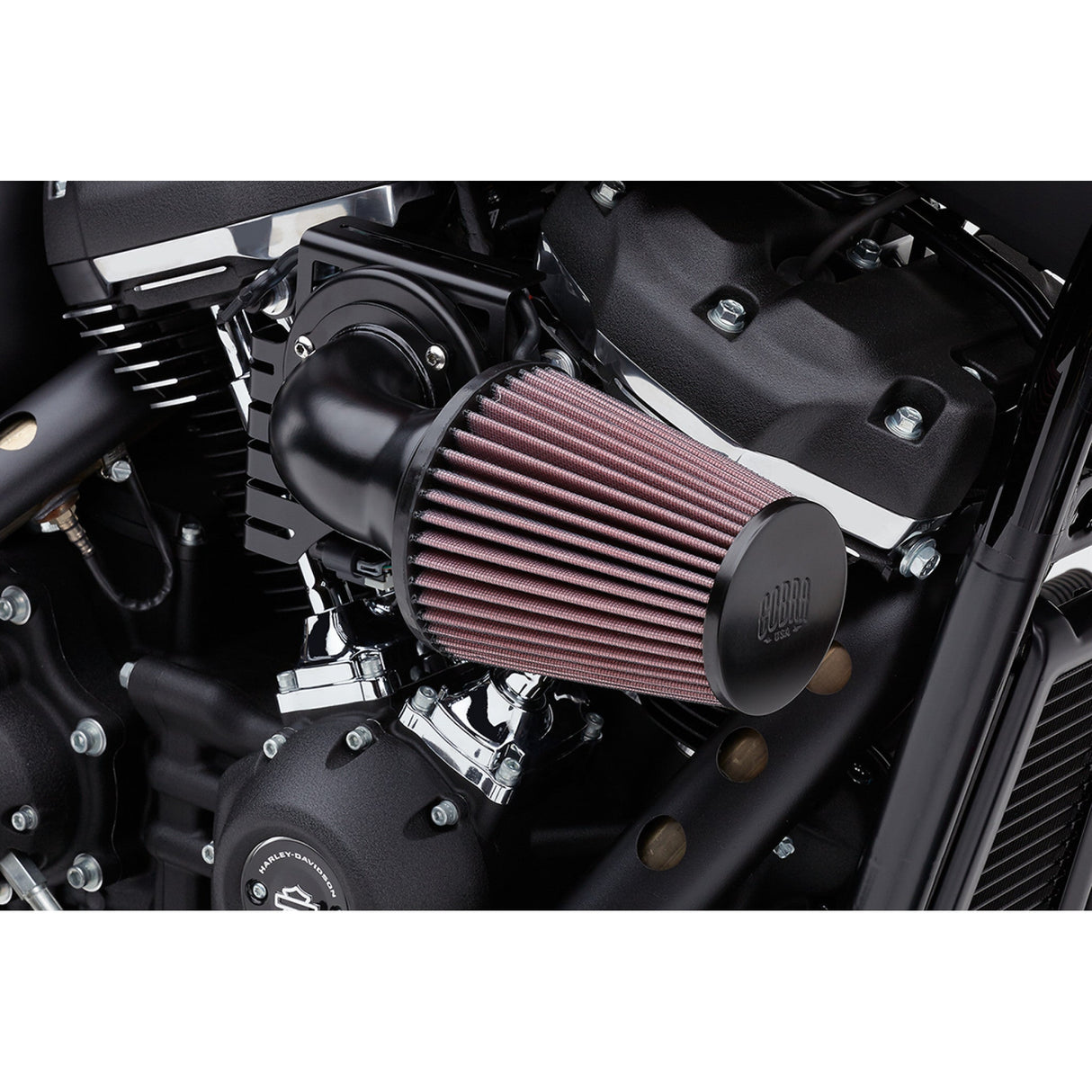 Cobra Cone Air Intake Black Twin Cam - 606-0102-06B-SB For Harley Motorcycles 1999-2017