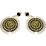 Drag Specialties Front Dual Ring Turn Signal Inserts White Amber For Harley Motorcycles 2007-2019