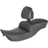 Saddlemen Roadsofa™ Seat Full Lattice Stitch With Backrest - 897-06-182BR For Harley Touring 1997-2007