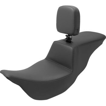 Saddlemen Tour Step-Up Seat Rider Backrest Plain - 808-07B-194BR For Harley Touring 2008-2025