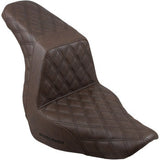 Saddlemen Step-Up Seat — Full Lattice Stitch Brown - 818-29-175BR For Harley Softail 2018-2026