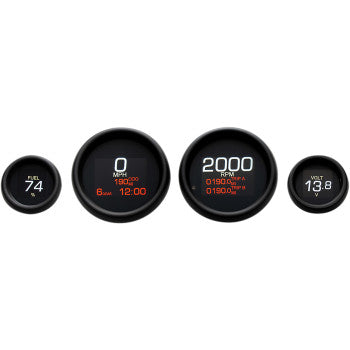 Dakota Digital Four-Gauge MLX Series Kit Black Bezel - MLX-8404-K For Harley Touring 2004-2013