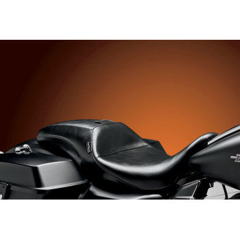 LePera Outcast Seat Full-Length With Backrest Smooth Black - LK-987BR For Harley Touring 2008-2023