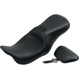 LePera Outcast Seat 2-Up With Backrest Smooth Black - LK-997BR For Harley Touring 2008-2023