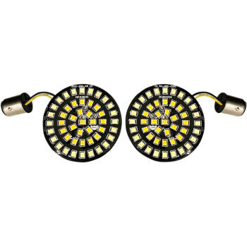 Drag Specialties Front Dual Ring Turn Signal Inserts White Amber For Harley Motorcycles 2007-2021