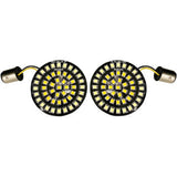 Drag Specialties Front Dual Ring Turn Signal Inserts White Amber For Harley Motorcycles 2007-2021
