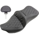 Saddlemen Roadsofa™ Trike Seat Full Lattice Stitch With Backrest Black - 808-07B-182TBR For Harley Touring 2008-2025
