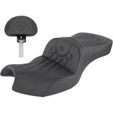 Saddlemen Roadsofa™ Seat ® With Backrest Full Lattice Stitch Black - I20-06-182BR For Indian 2020-2026