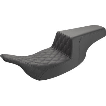 Saddlemen Step-Up Seat — Front Lattice Stitch Black - 897-07-172 For Harley Touring 1997-2007