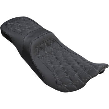 Danny Gray Weekday™ 2-Up XL Seat — Double Diamond XL With Charcoal Stitch - 22-411DIA For Harley Touring 2008-2023