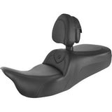 Saddlemen RoadSofa™ Seat For Trikes With Backrest Black With Black Stitching - 808-07B-187TBR For Harley Touring 2008-2025