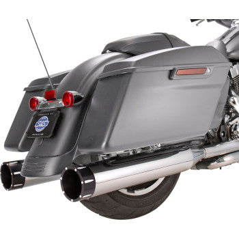 S&S CYCLE 1801-1079 550-0668 MK45 Slip-On Mufflers — Chrome - Black Tracer - M8 Touring '17-'19