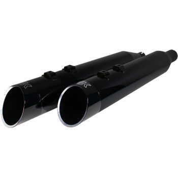 Khrome Werks 4-1/2" HP-Plus® Slip-On Mufflers Obsidian Edge - 202645 For Harley Touring 2017-2026
