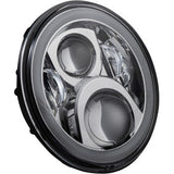 Custom Dynamics 7" Halo Headlamp With Touring Adapter 7" LED Chrome - CD-7-14-C For Harley Motorcycles 1984-2026