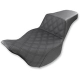 Saddlemen Step-Up Seat — Front Lattice Stitch Black - 808-07B-172 For Harley Touring 2008-2025