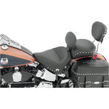 Mustang Wide Solo Seat With Removable Backrest With Backrest Black Studded With Concho - 79485 For Harley Softail 2005-2017
