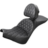 Saddlemen Explorer Lattice Stitch Seat Lattice Stitched Backrest - 818-30-030LS For Harley Softail 2018-2025
