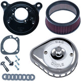 S&S Cycle Mini Teardrop Stealth Air Cleaner Kit Chrome - 170-0441 For Harley Motorcycles 2001-2017