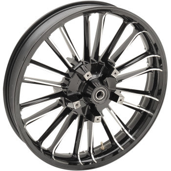 Coastal Moto Atlantic Precision Cast 3D Wheel Atlantic 3D Front Dual Disc Without ABS Black Cut 21x3.5 - 3D-ATL213BC For Harley Touring 2008-2026