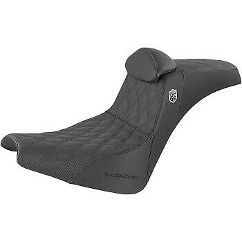 Saddlemen Pro Series SDC Performance Grip Seat With Backrest Lattice Stitch Lumbar Gripper FX - SC81830DBRT For Harley Softail 2018-2025
