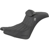 Saddlemen Pro Series SDC Performance Grip Seat With Backrest Lattice Stitch Lumbar Gripper FX - SC81830DBRT For Harley Softail 2018-2025