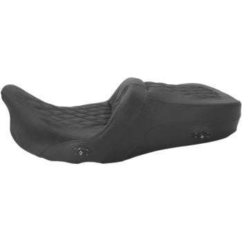 Saddlemen Heated Roadsofa™ Lattice Stitched Seat Without Backrest Full Lattice Stitch Heated - 808-07B-182HCT For Harley Touring 2008-2025