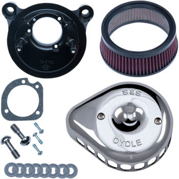 S&S Cycle Mini Teardrop Stealth Air Cleaner Kit Chrome - 170-0441 For Harley Motorcycles 2001-2017
