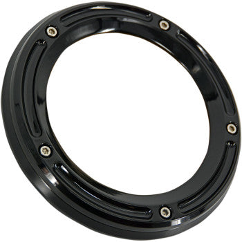 Trask Assault Derby Cover With Window Gloss Black Big Twin - TM-0040BK For Harley Motorcycles 1999-2018
