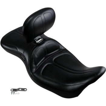 LePera Maverick Seat With Backrest Stitched Black - LK-957BR For Harley Touring 2008-2023