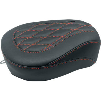 Mustang Wide Tripper™ Passenger Seat For Harley-Davidson Black With American Beauty Red Stitching - 76648AB For Harley Touring 1997-2025