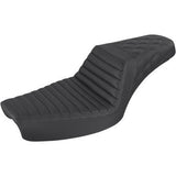 Saddlemen Step-Up Seat — Rear Lattice Stitch Front Tuck-N-Roll Black - 896-04-176 For Harley Dyna 1996-2003