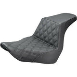Saddlemen Step-Up Seat — Front Lattice Stitch Black - 818-29-172 For Harley Softail 2018-2026