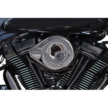 S&S Cycle Stealth Teardrop Air Cleaner Kit M8 Lava Chrome - 170-0781 For Harley Motorcycles 2017-2025