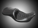 LePera Maverick Seat Without Backrest HR Black Inlay Double Diamond Black - LK-957HR2 For Harley Touring 2008-2023