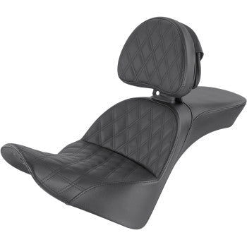 Saddlemen Explorer Lattice Stitch Seat Lattice Stitched Backrest - 818-33-030LS For Harley Softail 2018-2025