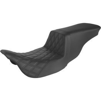 Saddlemen Tour Step-Up Seat Front Lattice Stitch Black - 808-07B-192 For Harley Touring 2008-2025