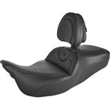 Saddlemen Roadsofa™ Standard Reach Seat With Backrest Black Stitch - 808-07B-187BR For Harley Touring 2008-2025