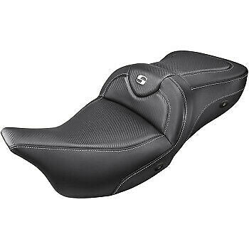 Saddlemen Heated Roadsofa™ Carbon Fiber Seat Without Backrest - 808-07B-185HCT For Harley Touring 2008-2025