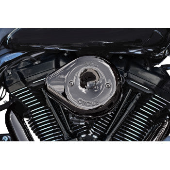 S&S Cycle Stealth Teardrop Air Cleaner Cover M8 Lava Chrome - 170-0779 For Harley Motorcycles 2017-2023
