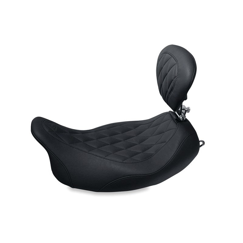 Mustang Wide Tripper™ Solo Seat With Removable Driver Backrest - 79725 For Harley Touring 2008-2025
