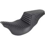 Saddlemen Step-Up Seat — Rear Lattice Stitch Front Tuck-N-Roll Black - 808-07B-176 For Harley Touring 2008-2025