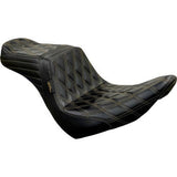 LePera Tailwhip Seat Diamond With Chestnut Stitching Black - LYR-580DD-CHET For Harley Softail 2018-2023