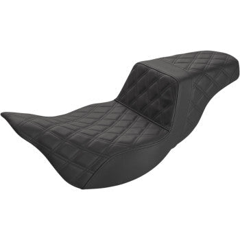 Saddlemen Extended Reach Step-Up Seats Full Lattice Stitch Black - 808-07B-175E For Harley Touring 2008-2025