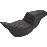Saddlemen Extended Reach Step-Up Seats Full Lattice Stitch Black - 808-07B-175E For Harley Touring 2008-2025