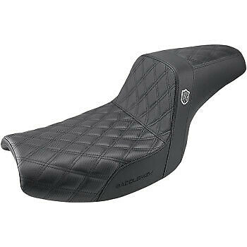 Saddlemen Pro Series SDC Performance Grip Seat Without Backrest Lattice Stitch Lumbar Gripper - SC88209DB For Harley Dyna 1982-1994