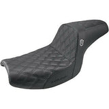 Saddlemen Pro Series SDC Performance Grip Seat Without Backrest Lattice Stitch Lumbar Gripper - SC88209DB For Harley Dyna 1982-1994