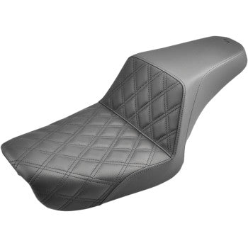 Saddlemen Step-Up Seat — Front Lattice Stitch Black Dyna - 804-04-172 For Harley Dyna 2004-2005